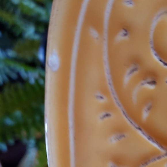 Maioliche Jessica Yellow Scroll Platter Large Plate Pottery Italy 12" - Picture 4 of 7